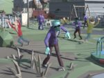 Apocalipse da urbano 3-d da multidão de zumbis