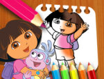 Livro com a intenção de pintar Dora, a Aventureira